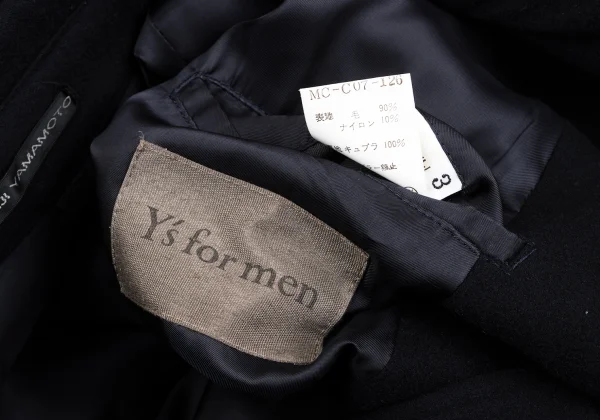 Y's for men Melton Wool Belted Half Coat K-167227_019