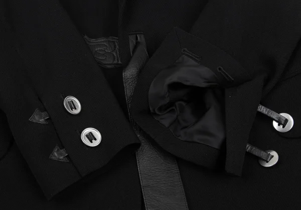 Y's for men Old Gabardine Leather Belted Long Jacket K-167228_006