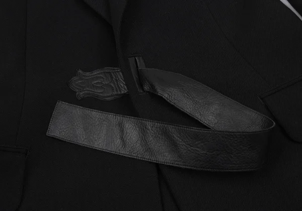 Y's for men Old Gabardine Leather Belted Long Jacket K-167228_009