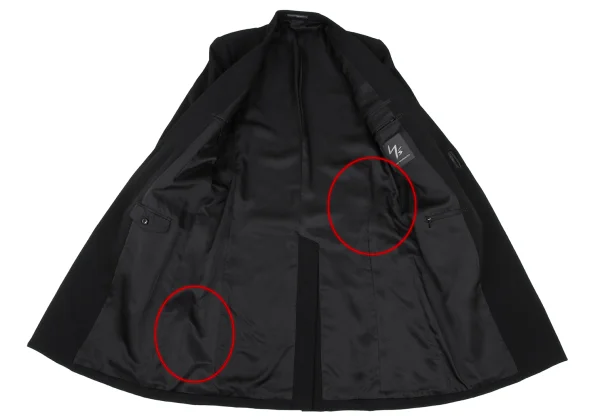 Y's for men Old Gabardine Leather Belted Long Jacket K-167228_011