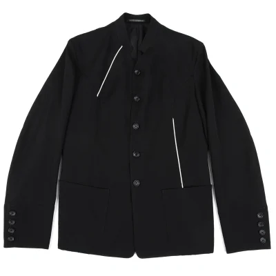 Yohji Yamamoto POUR HOMME Wool Gabardine Piping Design Stand collar Jacket