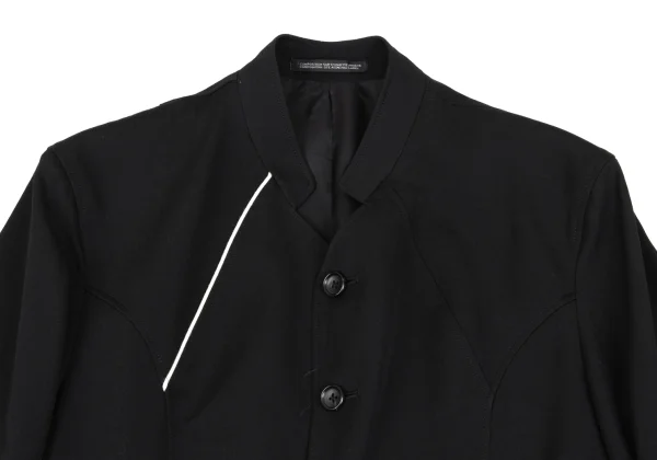 Yohji Yamamoto POUR HOMME Wool Gabardine Piping Design Stand collar Jacket K-167230_002
