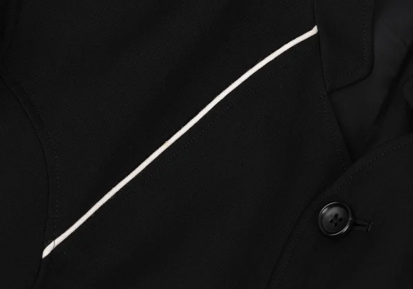 Yohji Yamamoto POUR HOMME Wool Gabardine Piping Design Stand collar Jacket K-167230_004