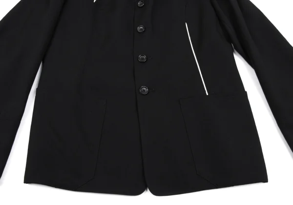 Yohji Yamamoto POUR HOMME Wool Gabardine Piping Design Stand collar Jacket K-167230_009