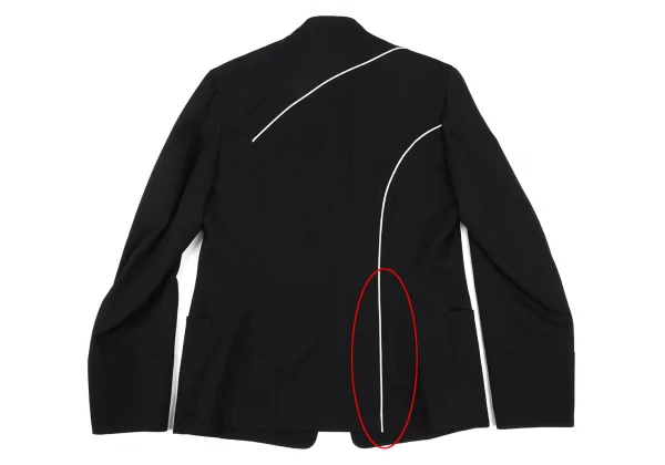 Yohji Yamamoto POUR HOMME Wool Gabardine Piping Design Stand collar Jacket K-167230_013