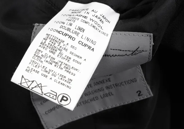Yohji Yamamoto POUR HOMME Wool Gabardine Piping Design Stand collar Jacket K-167230_017