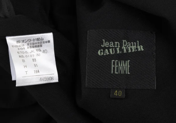 Jean Paul GAULTIER FEMME Wool Rayon Back Open Jacket K-167231_019
