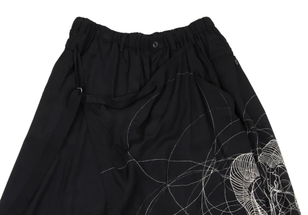 BLACK Scandal Yohji Yamamoto Drawing Print Wrap Pants K-167234_002