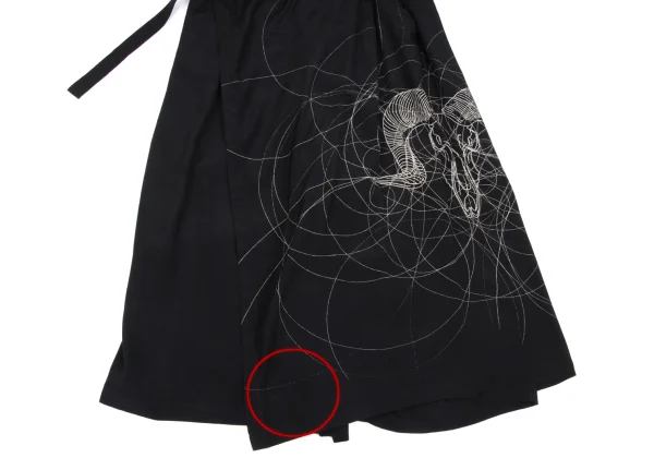 BLACK Scandal Yohji Yamamoto Drawing Print Wrap Pants K-167234_009