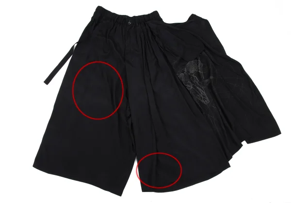BLACK Scandal Yohji Yamamoto Drawing Print Wrap Pants K-167234_012