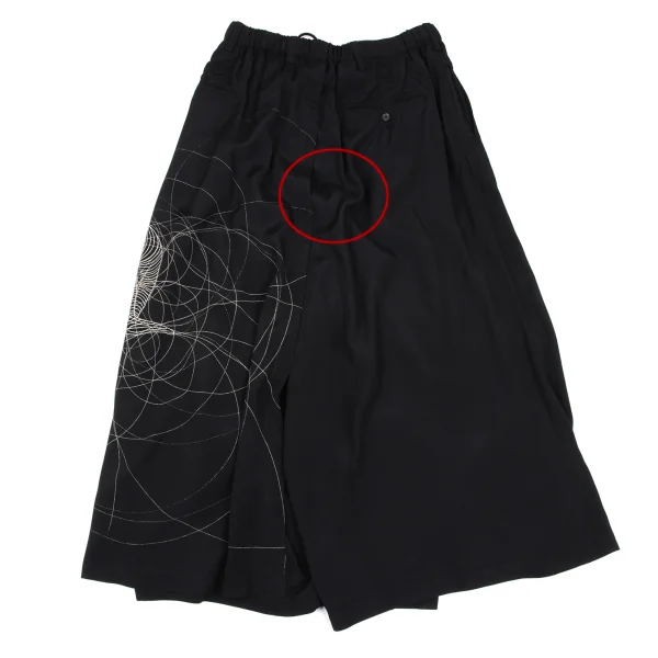 BLACK Scandal Yohji Yamamoto Drawing Print Wrap Pants K-167234_014