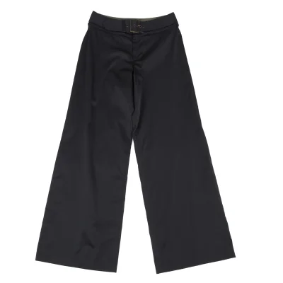 Jean Paul GAULTIER FEMME Nylon Cotton Waist Belt Design Wide Pants