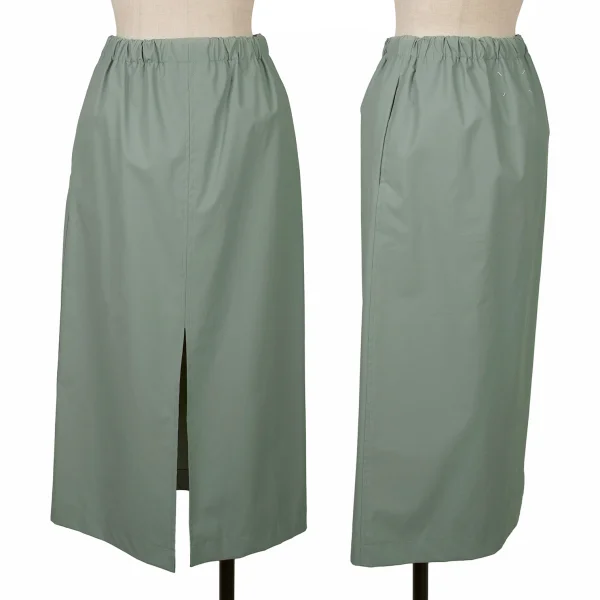 メゾンマルタンマルジェラMaison Martin Margiela 白タグ コーティングコットンスリットスカート ミント40