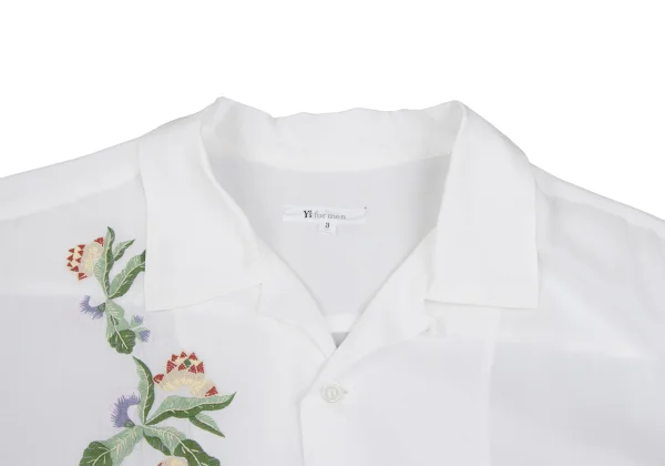 Y's for men Rayon Floral Embroidery Short Sleeve Open Collar Shirt K-167245_004