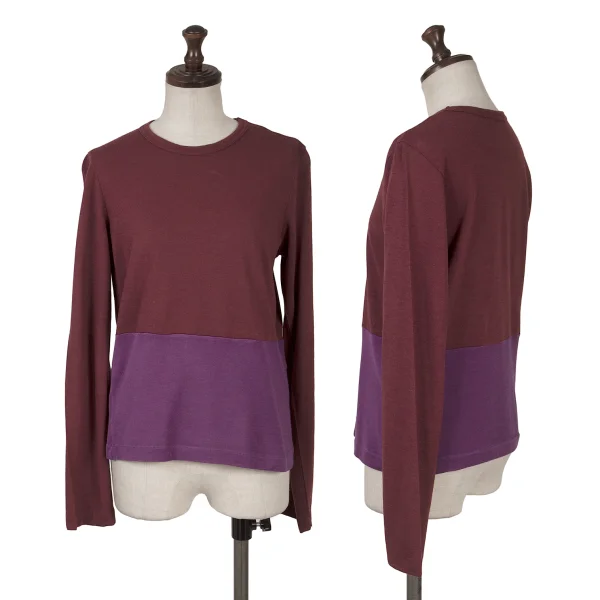 tricot COMME des GARCONS Bi-color Switching T Shirt Bordeaux S-M K-167246_001