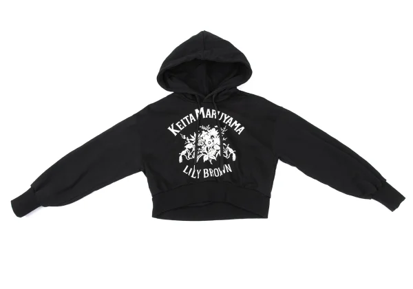 KEITA MARUYAMA×LILY BROWN Botanical Logo Print Cropped Hoodie K-167258_002