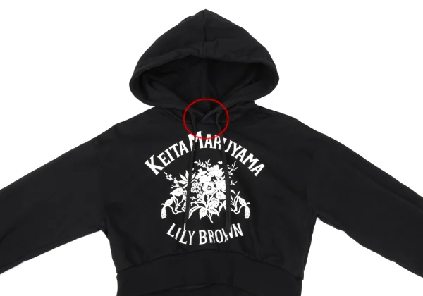 KEITA MARUYAMA×LILY BROWN Botanical Logo Print Cropped Hoodie K-167258_003