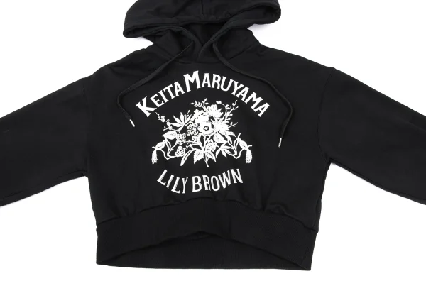 KEITA MARUYAMA×LILY BROWN Botanical Logo Print Cropped Hoodie K-167258_010