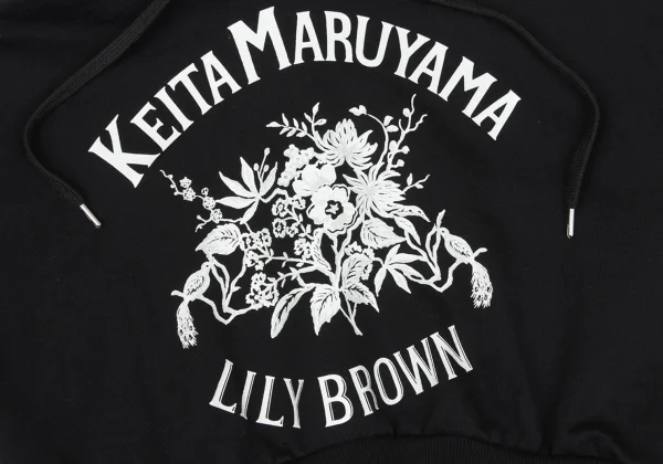 KEITA MARUYAMA×LILY BROWN Botanical Logo Print Cropped Hoodie K-167258_011