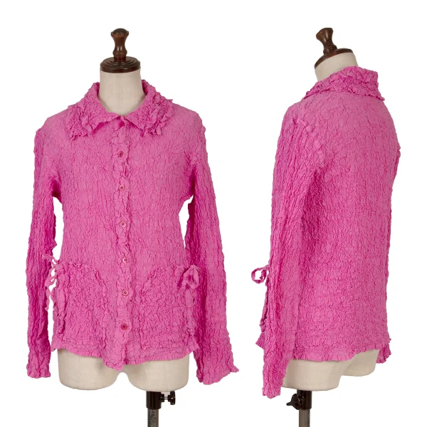 イッセイミヤケミーISSEY MIYAKE me ストリングポケットシワプリーツシャツ ピンクF