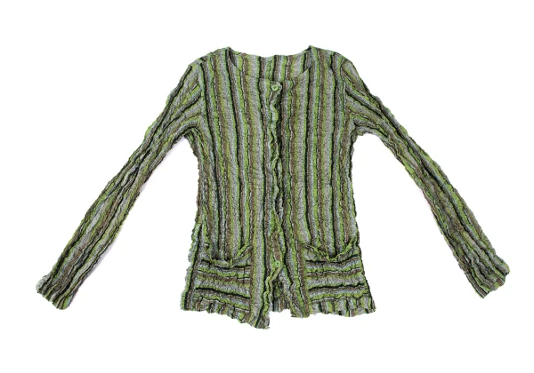 ISSEY MIYAKE me Dyed Wrinkle Pleats Stripe Cardigan K-167273_002