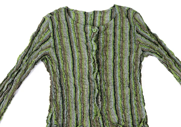 ISSEY MIYAKE me Dyed Wrinkle Pleats Stripe Cardigan K-167273_003