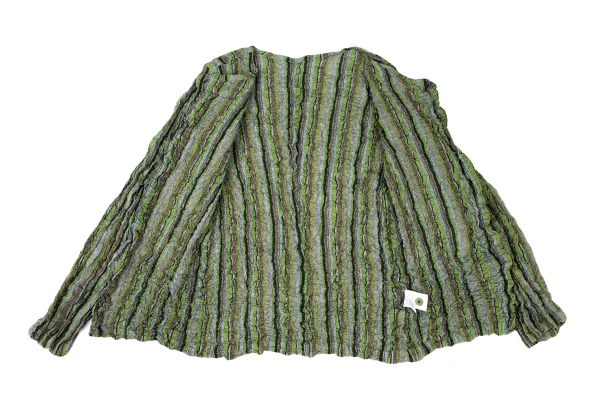 ISSEY MIYAKE me Dyed Wrinkle Pleats Stripe Cardigan K-167273_010