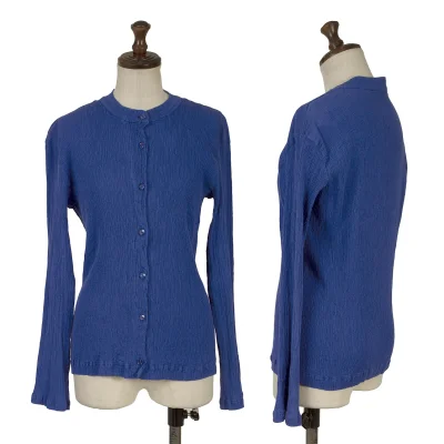 ISSEY MIYAKE HaaT Dyed Crew Neck Crepe Pleated Cardigan