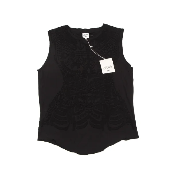 Jean Paul GAULTIER HOMME Cotton Nylon Stretch Jacquard Sleeveless Top Black 48 K-167283_001