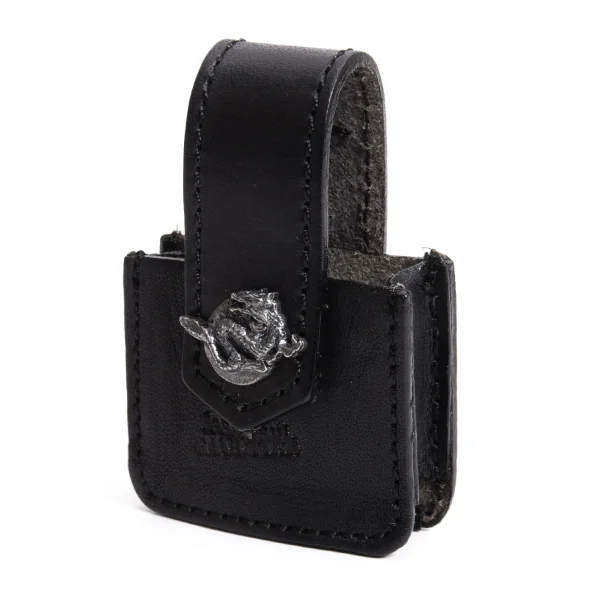 Jean Paul GAULTIER Dragon Button Leather Zippo Case Black  K-167289_001