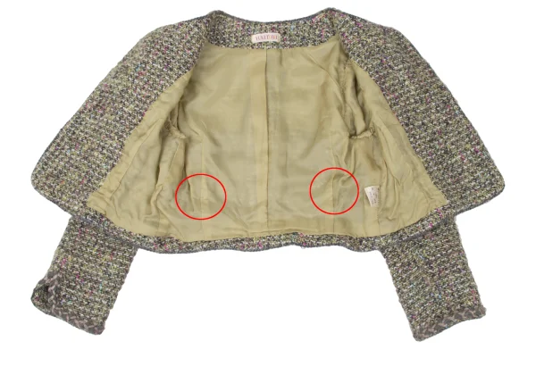 YUKI TORII Wool Blend Pile Tweed Collarless Jacket K-167290_009