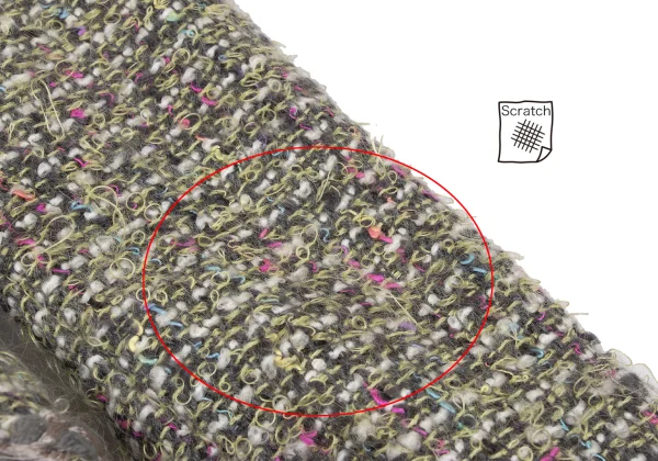 YUKI TORII Wool Blend Pile Tweed Collarless Jacket K-167290_014