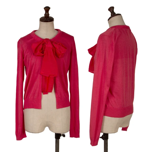 DKNY Tie Neck Knit Cardigan Pink S K-167292_001