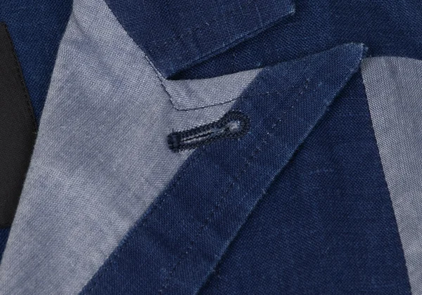 Y's Cotton Pattern Switching Peak Lapel Jacket K-167293_005