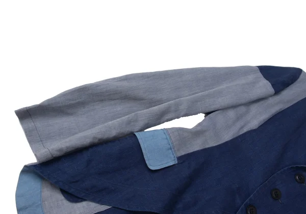 Y's Cotton Pattern Switching Peak Lapel Jacket K-167293_008