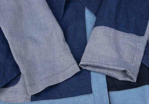 Y's Cotton Pattern Switching Peak Lapel Jacket K-167293_010