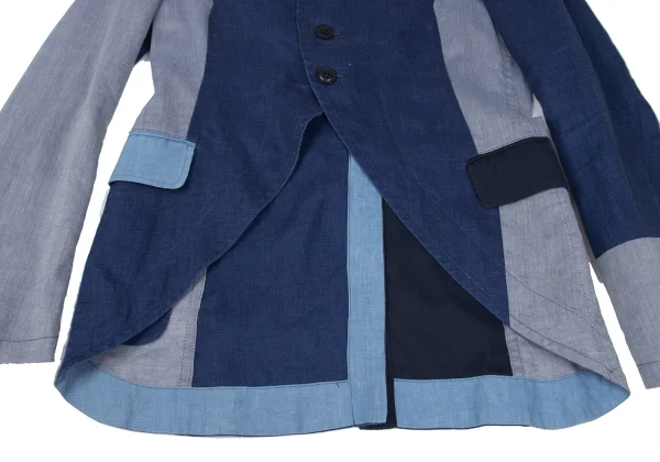 Y's Cotton Pattern Switching Peak Lapel Jacket K-167293_011