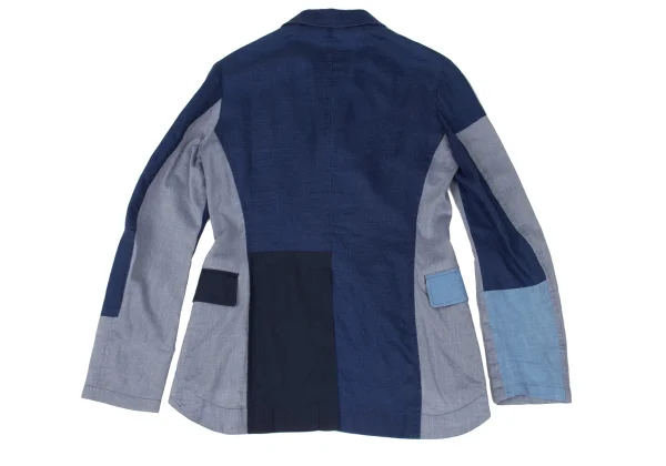 Y's Cotton Pattern Switching Peak Lapel Jacket K-167293_016