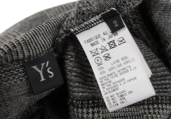 Y's Wool Blend Checker T Shirt K-167295_012