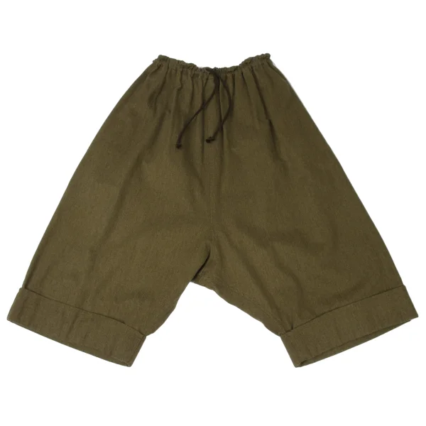 Y's Brushed Cotton Dropped Crotch Pants Khaki 1 K-167296_001