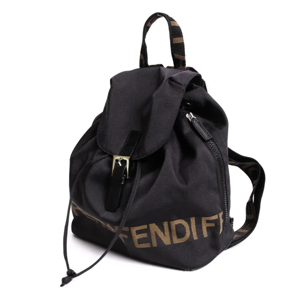 FENDI Logo Woven Backpack Black  K-167297_001
