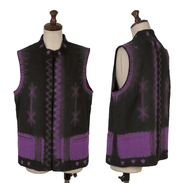 Unbranded Geometric Printed Vest Purple,Black S-M K-167302_001