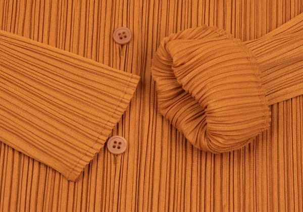 PLEATS PLEASE Pleated Open Collar Long Shirt K-167323_008