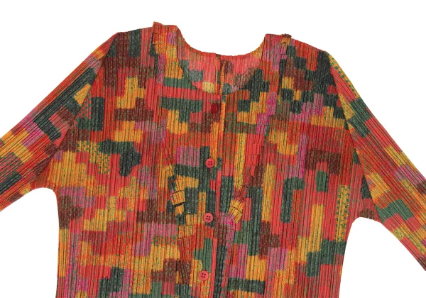 PLEATS PLEASE Cutting Graphic Printed Cardigan K-167325_003