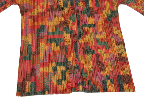 PLEATS PLEASE Cutting Graphic Printed Cardigan K-167325_008