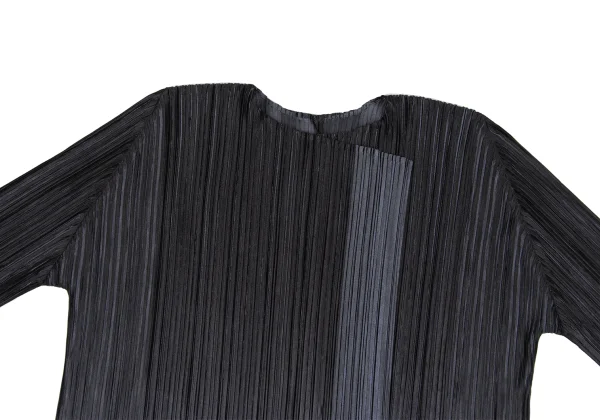 プリーツプリーズPLEATS PLEASE シャイニープリーツボタンレスカーディガン チャコール3 K-167327_003