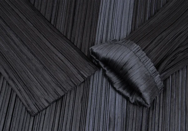 プリーツプリーズPLEATS PLEASE シャイニープリーツボタンレスカーディガン チャコール3 K-167327_006