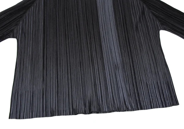 プリーツプリーズPLEATS PLEASE シャイニープリーツボタンレスカーディガン チャコール3 K-167327_007