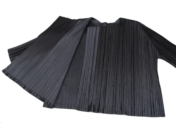 プリーツプリーズPLEATS PLEASE シャイニープリーツボタンレスカーディガン チャコール3 K-167327_008