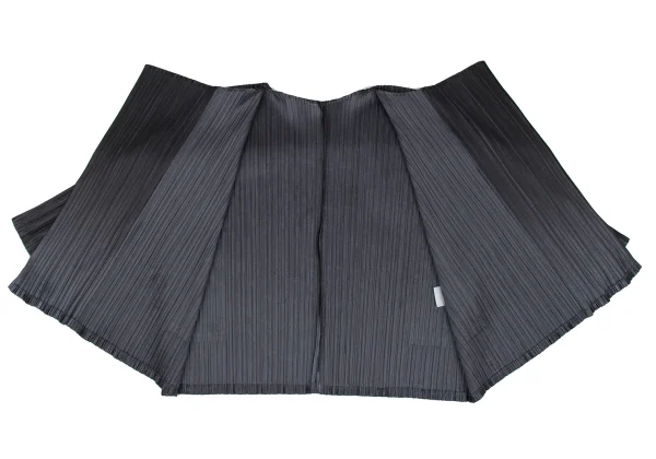 プリーツプリーズPLEATS PLEASE シャイニープリーツボタンレスカーディガン チャコール3 K-167327_009